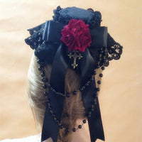 Gothic Mini Top Hat Black Fascinator Headpiece for Halloween