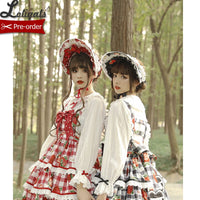 Strawberry & Plaid ~ Sweet Lolita Bonnet Hat by Alice Girl ~ Pre-order