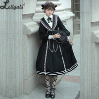 Preppy Style Casual Lolita Dress Classic Long Party Dress
