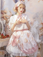 Crystal Sugar & Cat  ~ Sweet Lolita Skirt & Short Sleeve Blouse Set by Yomi