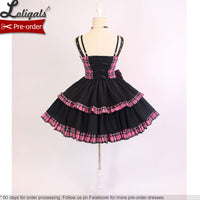 Pre-order ~ Punk Style Lolita JSK Dress Color Blocked Plaid Dress by Alice Girl