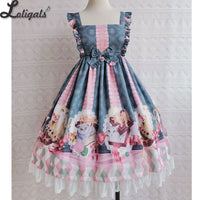 Chocolate & Meow ~ Sweet Summer Dress Printed Lolita JSK Dress by Yilia