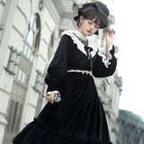 Romantic Encounter ~ Elegant Long Sleeve Velvet Dress Classic Lolita Dress