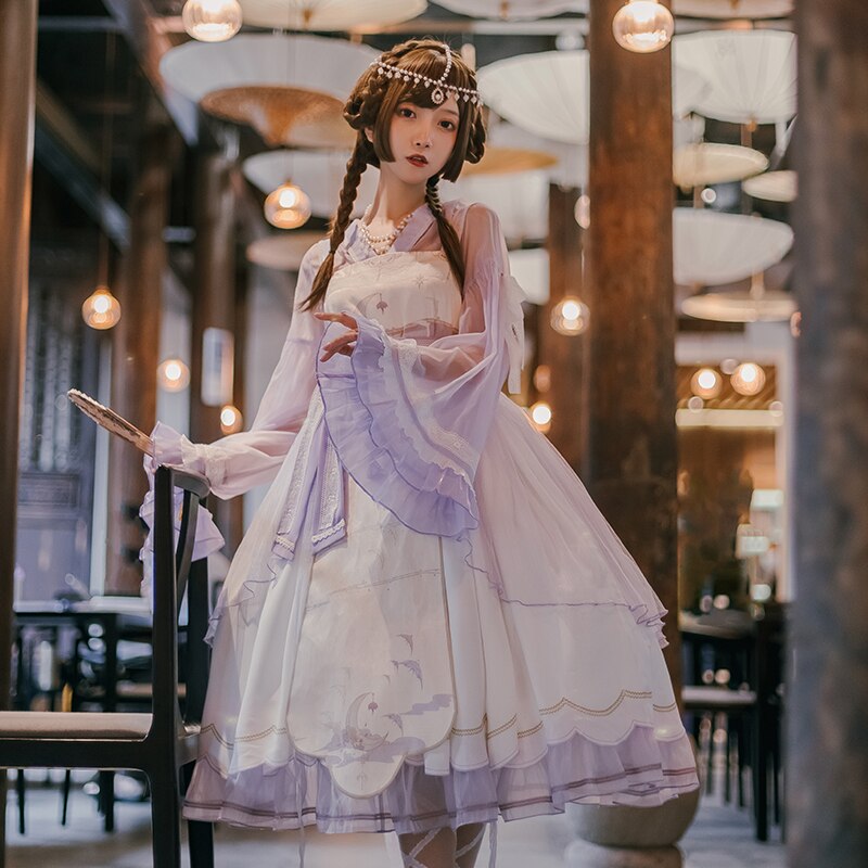 white lolita dress Nightingales ~ Vintage Hanfu Style Lolita Dress by OCELOT