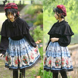 Sweet Floral Printed A line Skirt Mori Girl Short Skirt with Ruffles