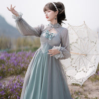 The Sea & Forest ~ Elegant Empire Waist Chiffon Dress Classic Long Lolita Dress