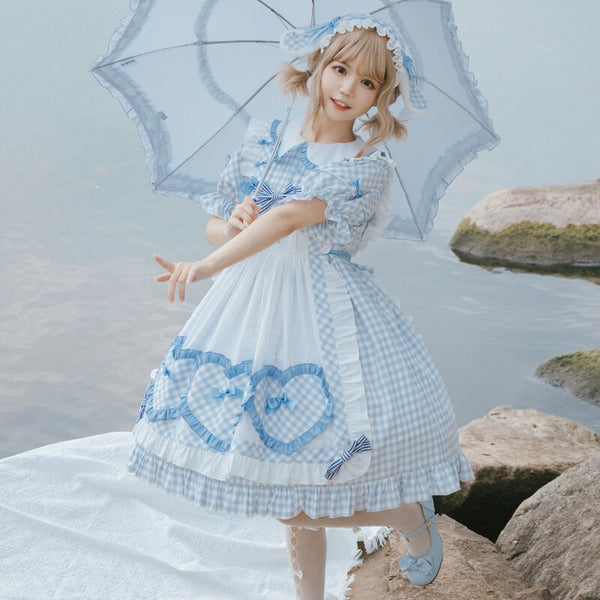 Alice Rabbit ~ Sweet Plaid Dress Lolita Casual Dress by Yomi