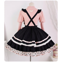 Pre-order ~ Little Wild Cat ~ Cute Lolita Overall Skirt w. Big Bows by Alice Girl