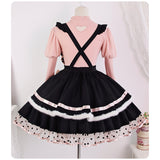 Pre-order ~ Little Wild Cat ~ Cute Lolita Overall Skirt w. Big Bows by Alice Girl