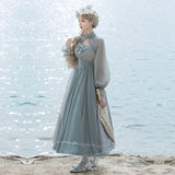 The Sea & Forest ~ Elegant Empire Waist Chiffon Dress Classic Long Lolita Dress