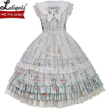 Kitten & Flower ~ Classic Country Style Lolita JSK Dress Printed Midi Party Dress by Alice Girl ~ Pre-order