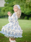 Pasture Story ~ Sweet Printed Casual Dress Long Sleeve Lolita Dress