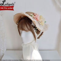 Miss Liya ~ Sweet Lolita Flat Hat with Rosette by Alice Girl ~ Pre-order