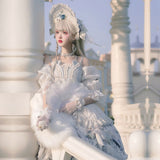 Rose Girl ~ Royal Vintage Lolita Dress Cold Shoulder Party Dress