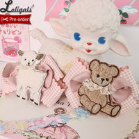 Pre-order ~ Sheep & Bear ~ Lovely Lolita Hair Clips by Alice Girl