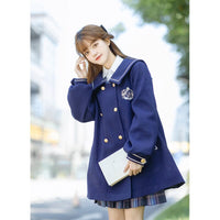Brave Sailor ~ Preppy Style Double Breasted Wool Coat for Women