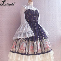 The Legend of Stars ~ Printed Chiffon Lolita JSK Dress Ruffled Party Dress
