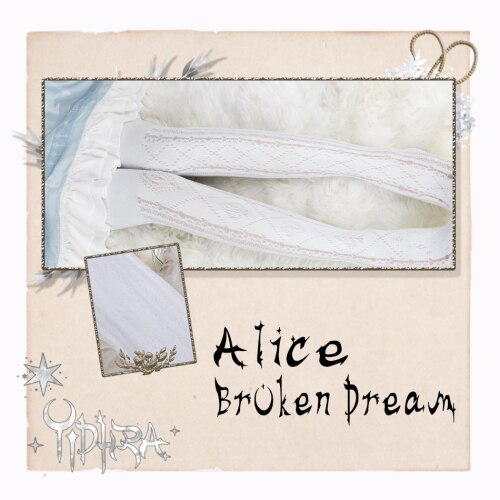 Alice's Broken Dream ~ Sweet White Lolita Tights Women's Summer Pantyhose