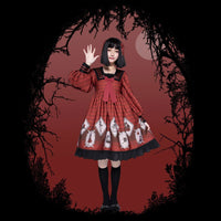 Nobody Lives ~ Sweet Sailor Collar Long Sleeve Lolita OP Dress by Magic Tea Party