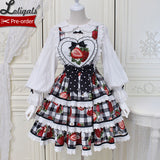 Strawberry & Plaid ~ Sweet 2021 Lolita Convertible JSK Dress by Alice Girl ~ Pre-order