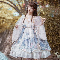 Dragon in the Mountain ~ Vintage Long Sleeve Qi Lolita Dress by OCELOT