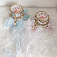 Rococo Mini Top Hat Lolita Hair Clip with Bow