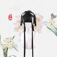 Long Black Straight Wig with Bangs Chinese Retro Style Cosplay Wig