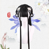Long Black Straight Wig with Bangs Chinese Retro Style Cosplay Wig