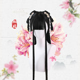 Long Black Straight Wig with Bangs Chinese Retro Style Cosplay Wig