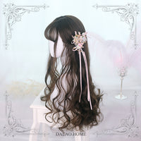 Sylvia ~ Harajuku Black Wavy Lolita Wig with Bangs