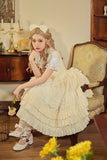 Miss Nelly ~ Classic Casual Lolita JSK Dress with Embroidered Flowers