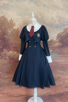 Green College ~ Preppy Style Long Sleeve Lolita Dress by Alice Girl ~ Pre-order