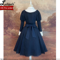 Green College ~ Preppy Style Long Sleeve Lolita Dress by Alice Girl ~ Pre-order