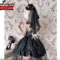 Bleeding Rose ~ Gothic Lolita Veil with Rosette by Alice Girl ~ Pre-order