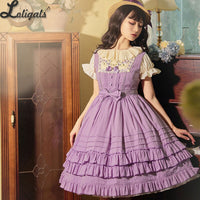 Miss Nelly ~ Classic Casual Lolita JSK Dress with Embroidered Flowers