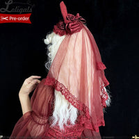 Bleeding Rose ~ Gothic Lolita Veil with Rosette by Alice Girl ~ Pre-order