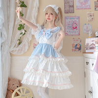 Peach Mousse ~ Sweet Tiered Lolita JSK Dress by Yomi
