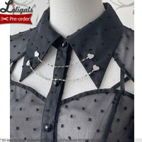 Hot Girl ~ Gothic Lolita Blouse Short Sleeve Punk Top by Alice Girl ~ Pre-order