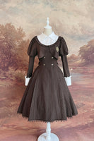 Green College ~ Preppy Style Long Sleeve Lolita Dress by Alice Girl ~ Pre-order