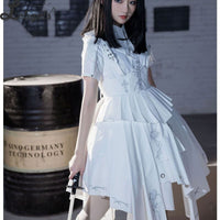 Foggy Thorns ~ Military Style Short Sleeve Lolita Dress by YLF