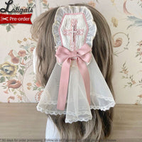 The Cross ~ Gothic Lolita Headpiece Hair Clip w. Veil by Alice Girl ~ Pre-order