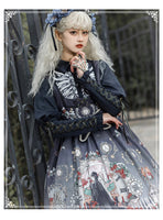 Black Fairy Tale ~ Gothic Lolita JSK Dress w. Long Sleeve Blouse by YLF