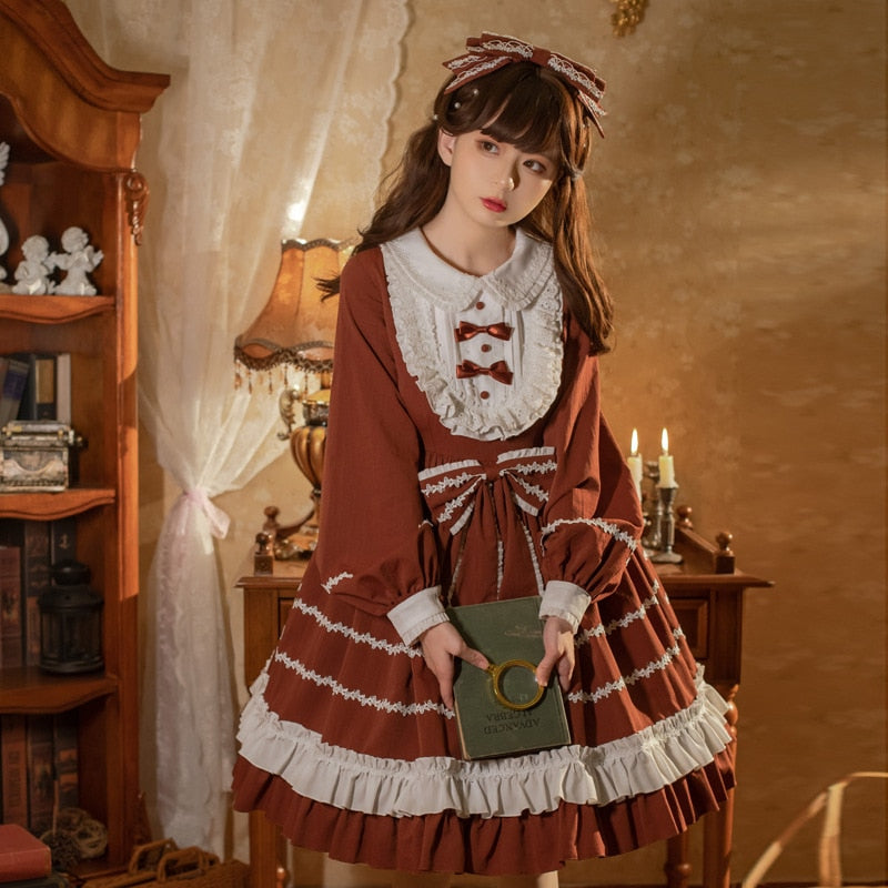 Country Rabbit ~ Vintage Long Sleeve Lolita Dress by Yomi