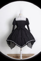 Night Saint ~ Gothic Long Sleeve Asymmetrical Lolita Dress by Alice Girl ~ Pre-order