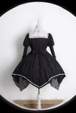 Night Saint ~ Gothic Long Sleeve Asymmetrical Lolita Dress by Alice Girl ~ Pre-order