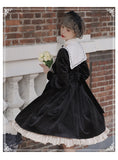 Ms Lilly ~ Princess Classic Velvet Lolita OP Dress Long Sleeve Dress by YLF