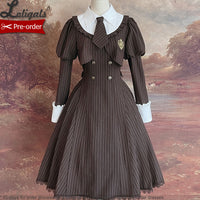 Green College ~ Preppy Style Long Sleeve Lolita Dress by Alice Girl ~ Pre-order