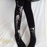 Wisteria ~ Sweet Floral Printed Lolita Tights by Yidhra