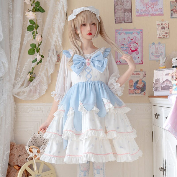 Peach Mousse ~ Sweet Tiered Lolita JSK Dress by Yomi