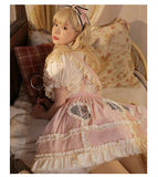 Sweet Peach ~ Lovely Short Lolita Skirt Salopette Dress by Yomi